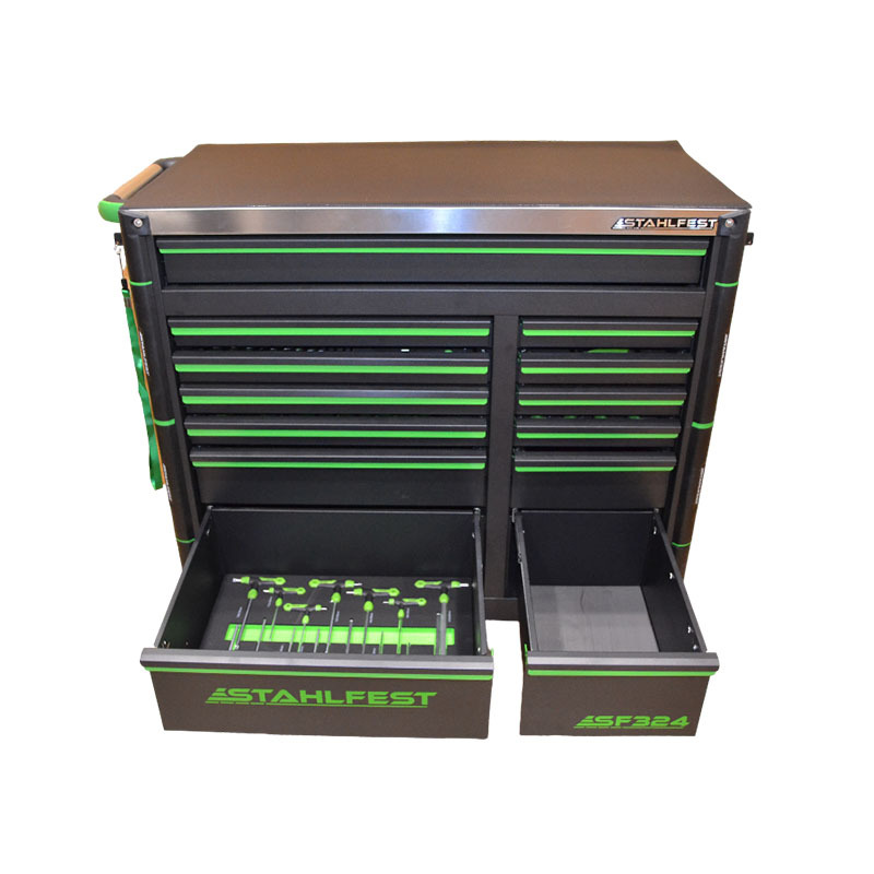 thumbnail interactive-video image 1 of 4-Drawer Rolling Tool Box Cart – Steel Storage Cabinet With Wheels, Lockable Drawers 1 of 3